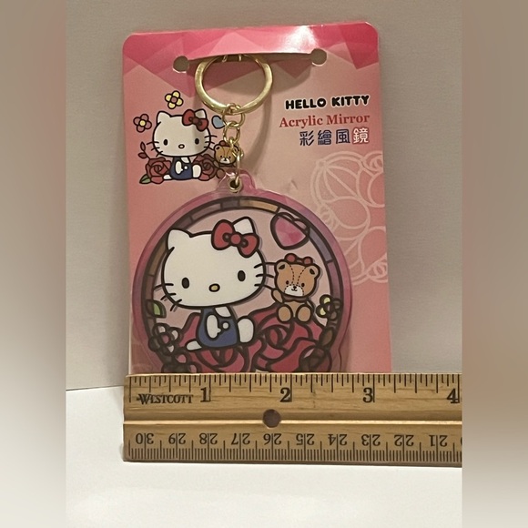 Hello Kitty Acrylic Stained Glass Style Mirror Keychain - Picture 6 of 6